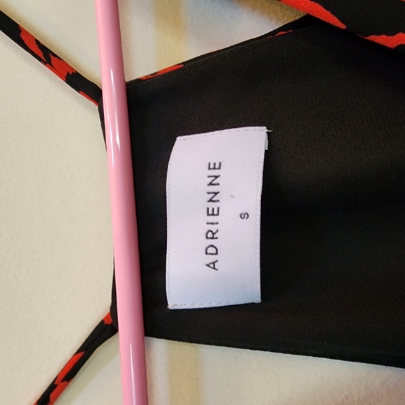 Adrienne Womens Red and Black Leopard Print Blouse Women's Small NWT - Picture 2 of 6